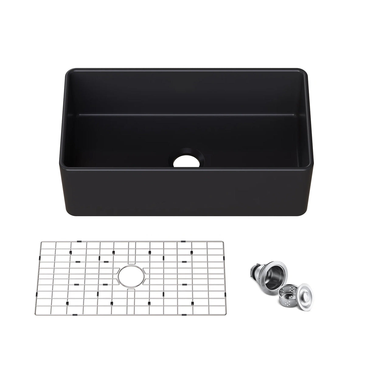 33 Inch Sink With Grid and Basket Strainer For Farm Kitchen Model HR-S3318B