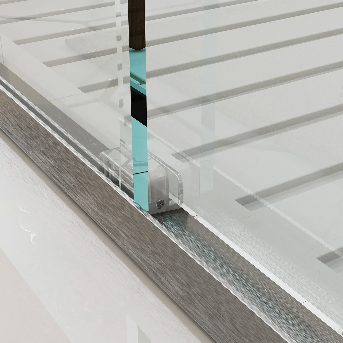 Bathroom Sliding Glass Door 60 Inch Brushed Nickel Frameless Shower Door Model BE6076-BN