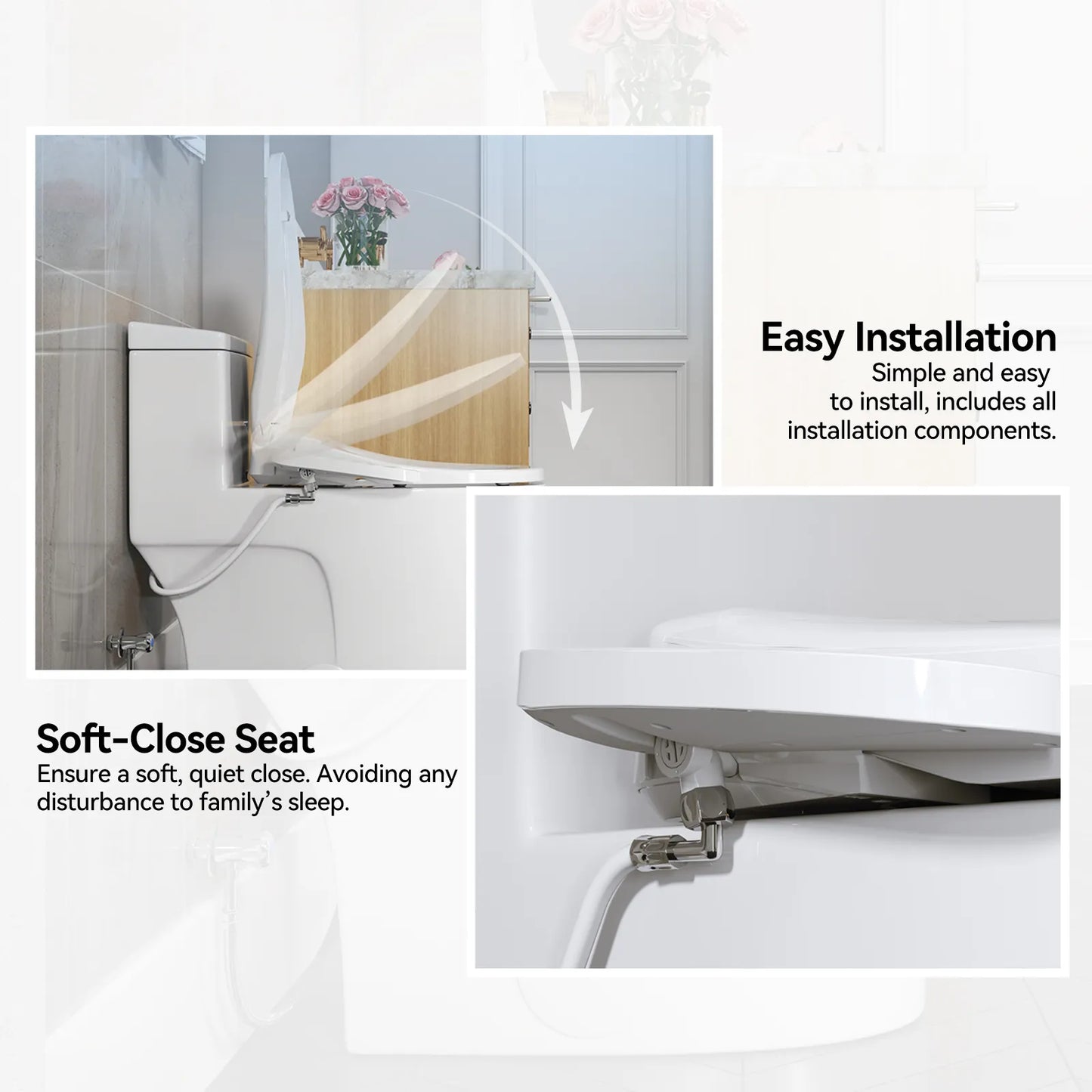 T0338W Elongated One Piece Toilet With Bidet Toilet Seat Model BT0338W
