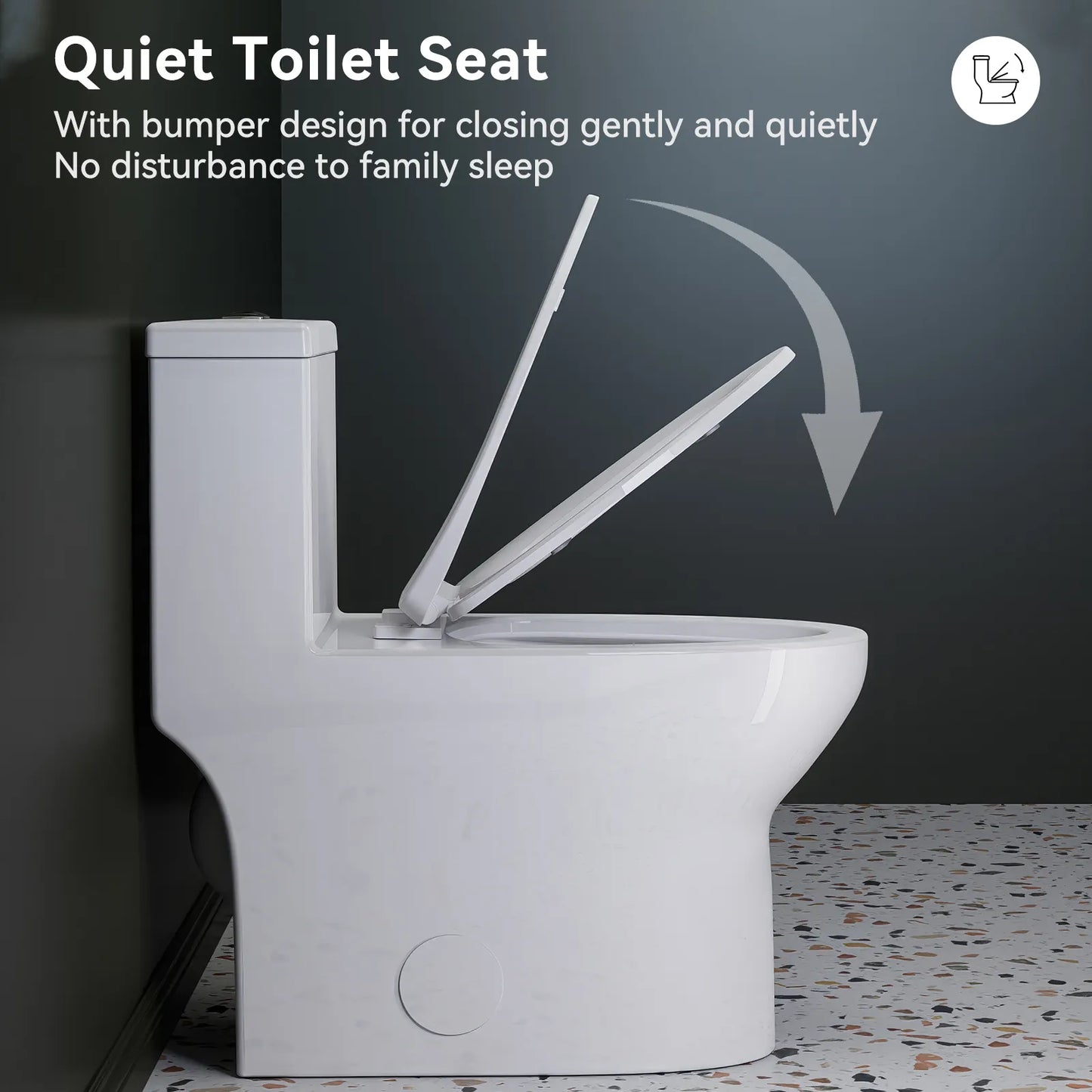 One Piece Toilet ADA Toilet Height 17.3 Inch Model T0350W