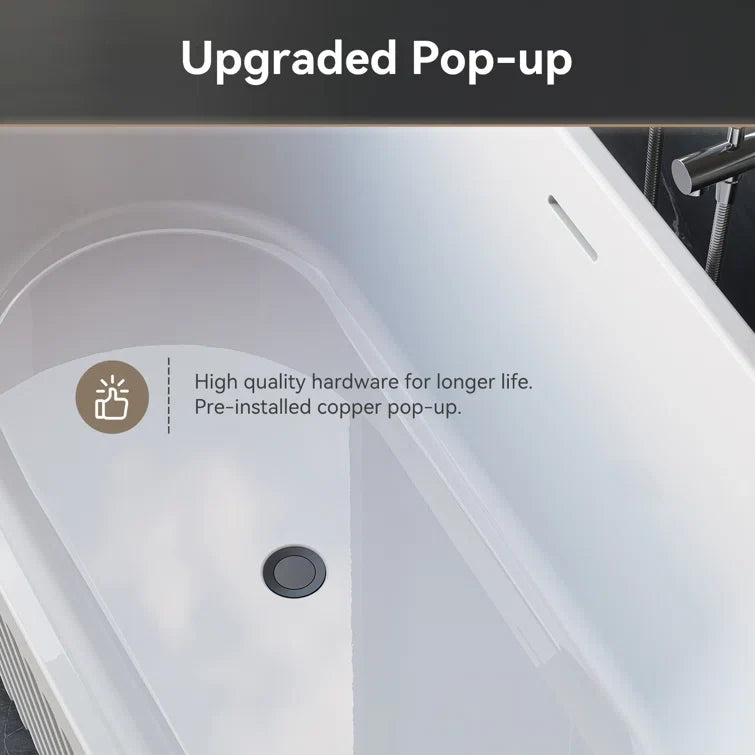 2 Person Bathtub 67 inch Freestanding Tub Model TU67-MB