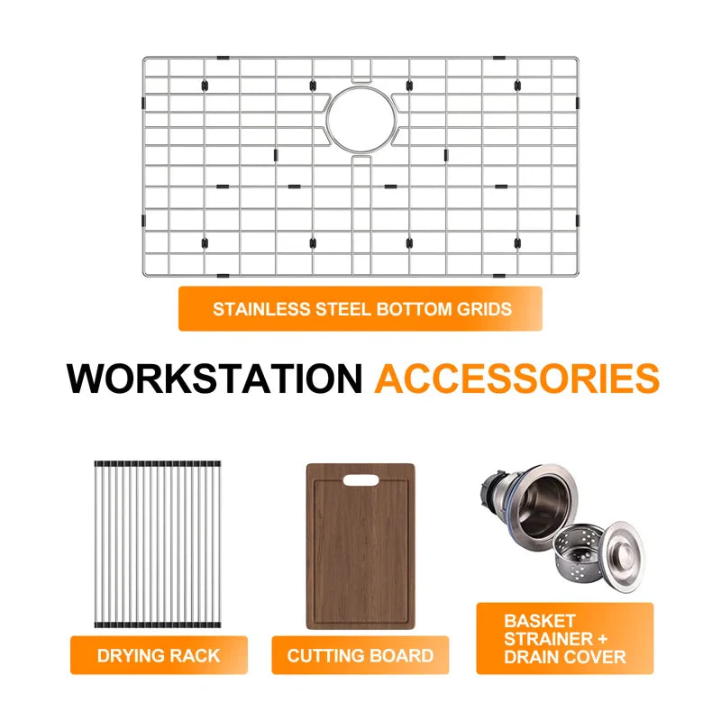 Stainless Steel Top-Mount Sink 33 Inch Drop In Kitchen Sinks Model HR-MS3322U-L