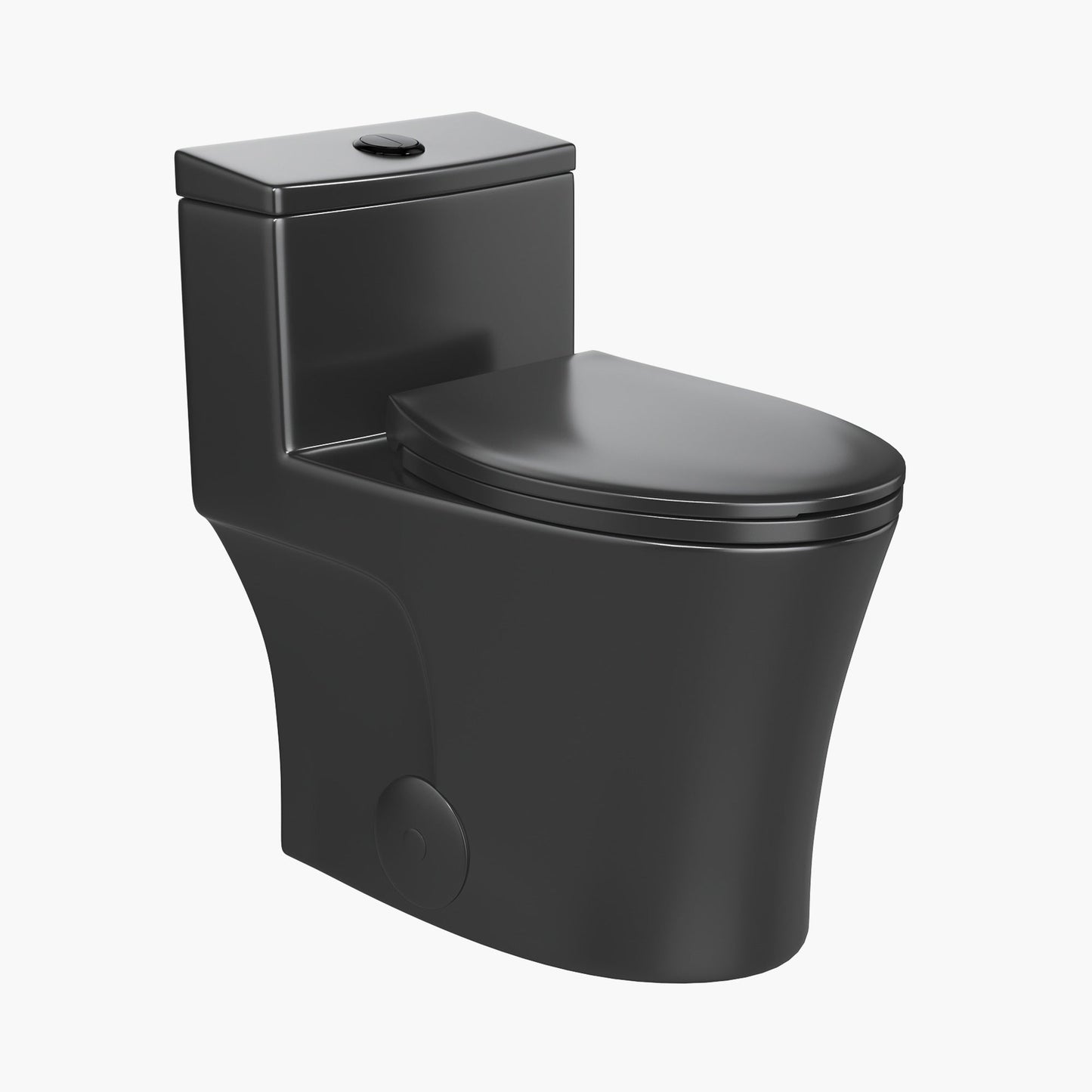 Black Ceramic Toilet 1.28 GPF Dual Flash Elongated One Piece Toilet Model T0338B