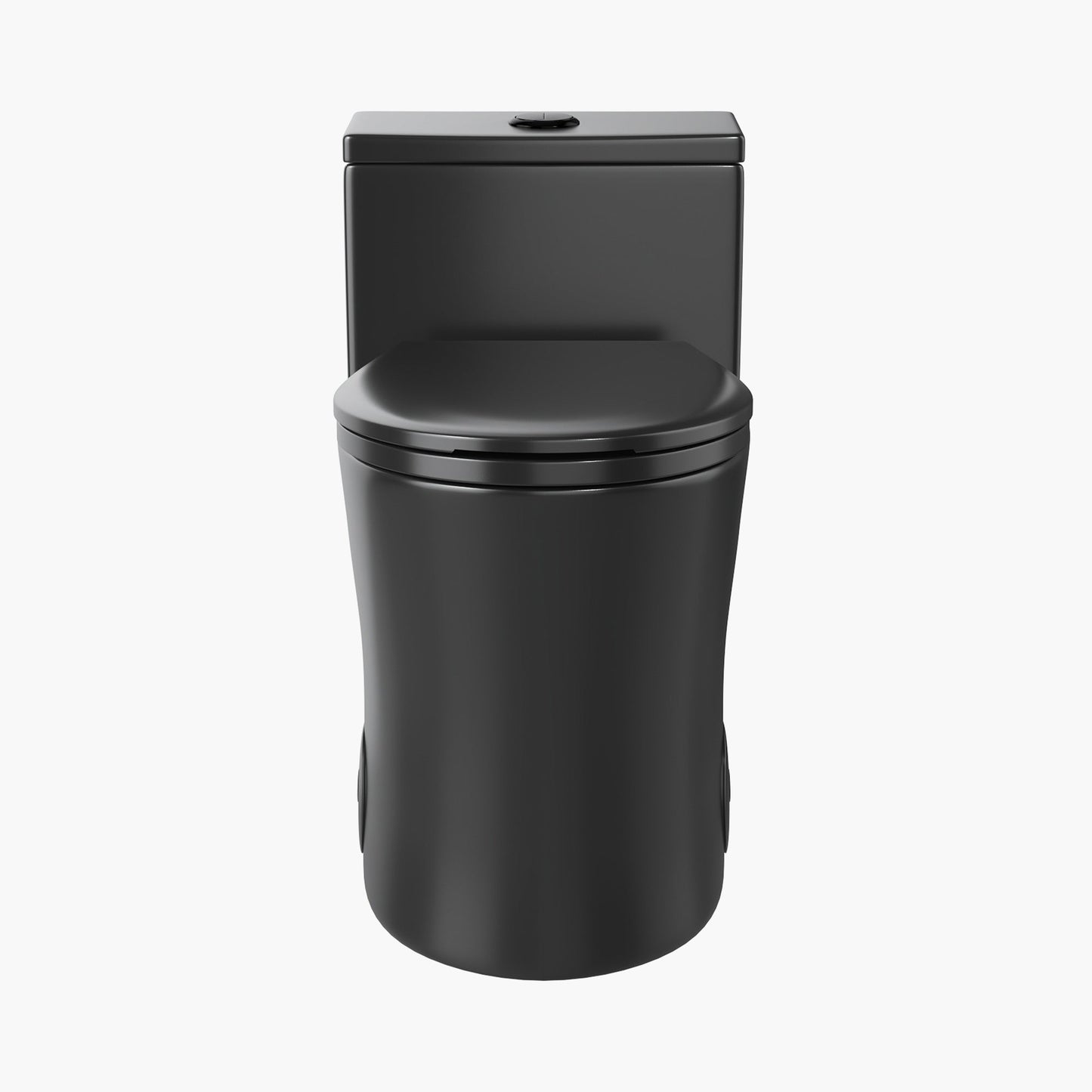 Black Ceramic Toilet 1.28 GPF Dual Flash Elongated One Piece Toilet Model T0338B