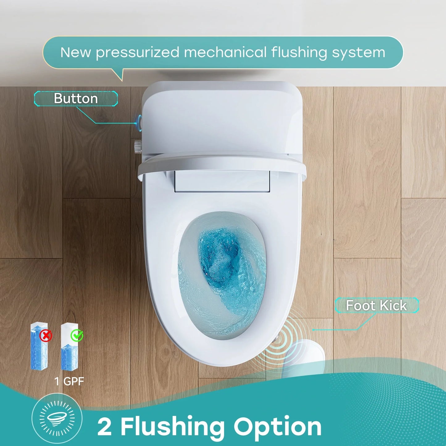 Bidet Toilet with Non electric Seat for 12 Inch Rough in Model T30