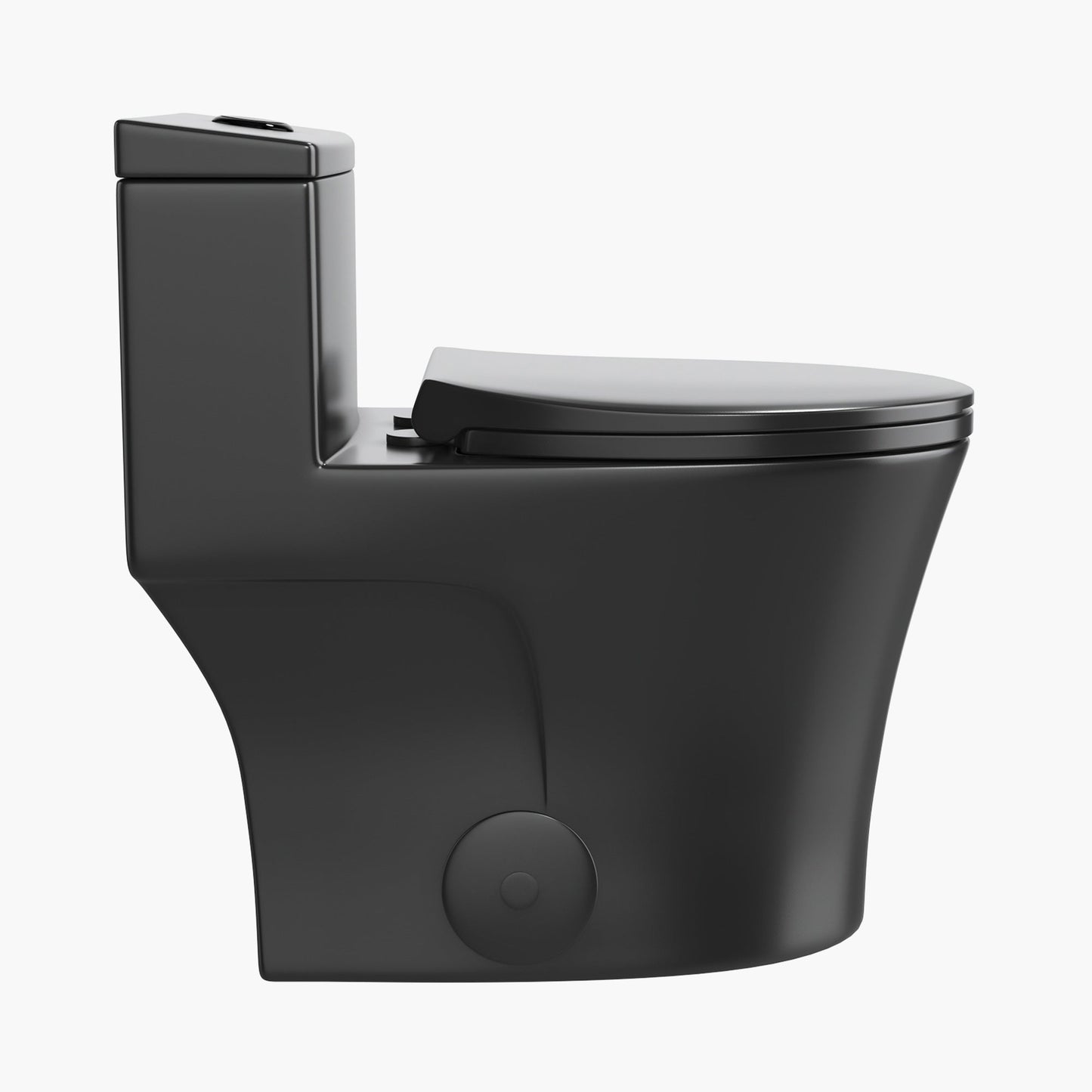 Black Ceramic Toilet 1.28 GPF Dual Flash Elongated One Piece Toilet Model T0338B