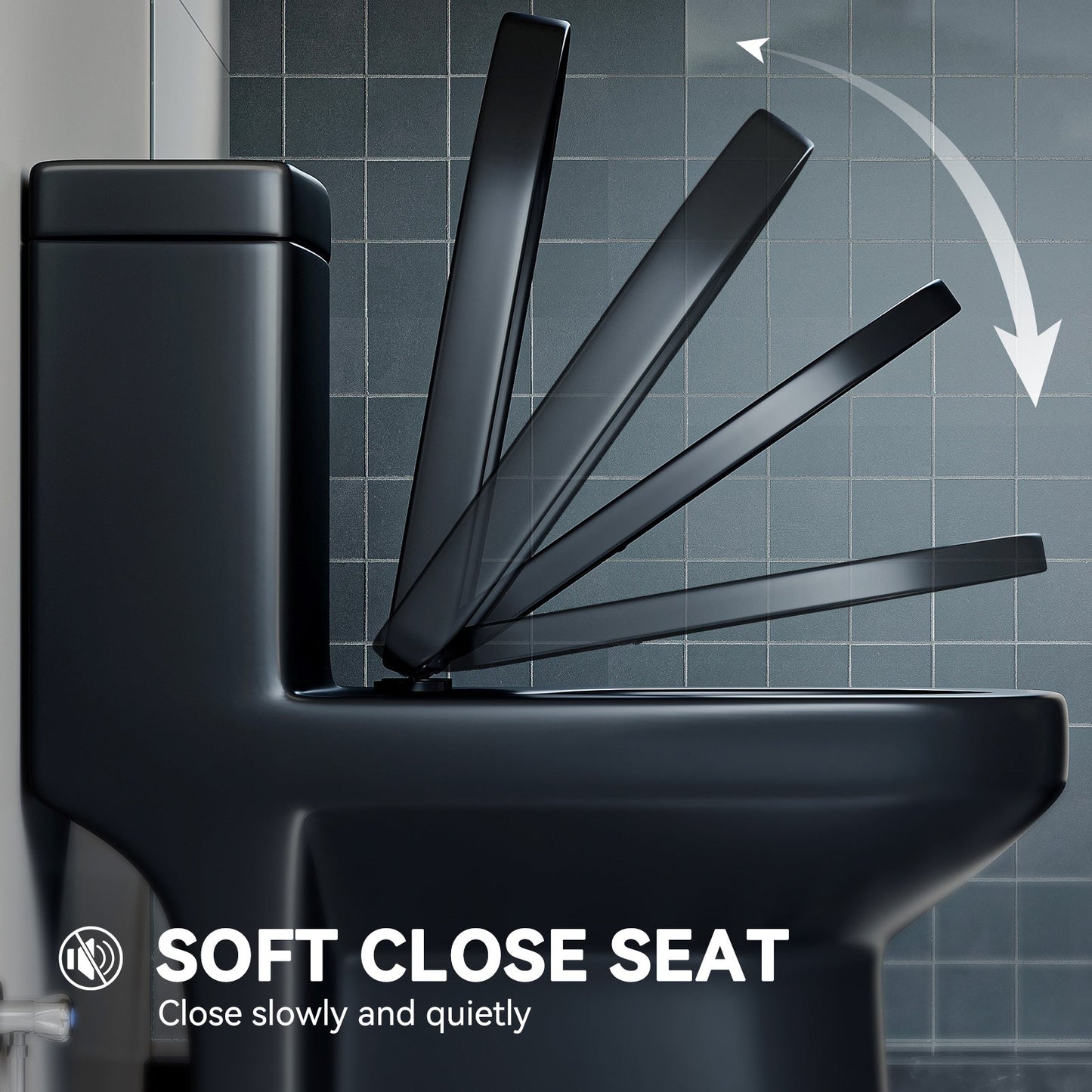 HWMT 8733 Black One Piece Toilet For 12 Inch Rough In Model 8733B