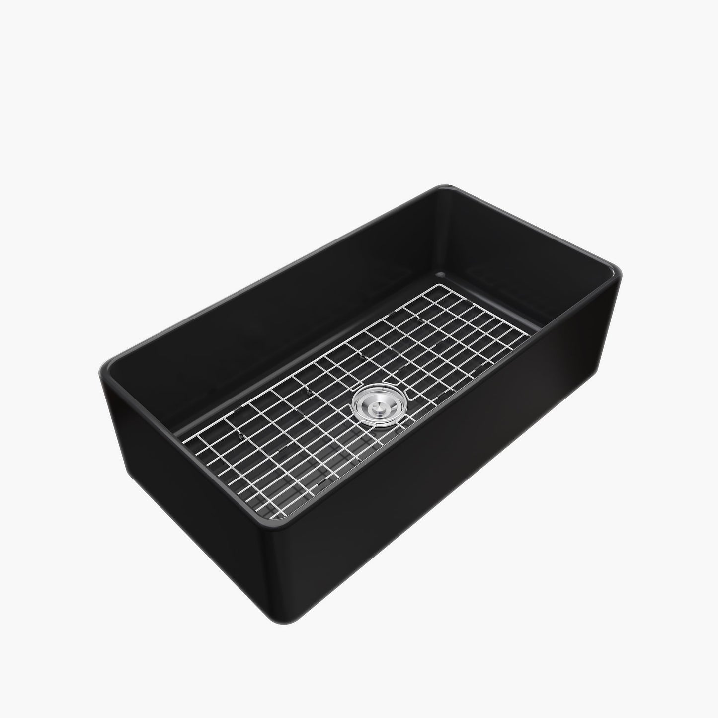 36 Inch Sink Black Kitchen Farm Sink With Basket Strainer Model HR-S3618B
