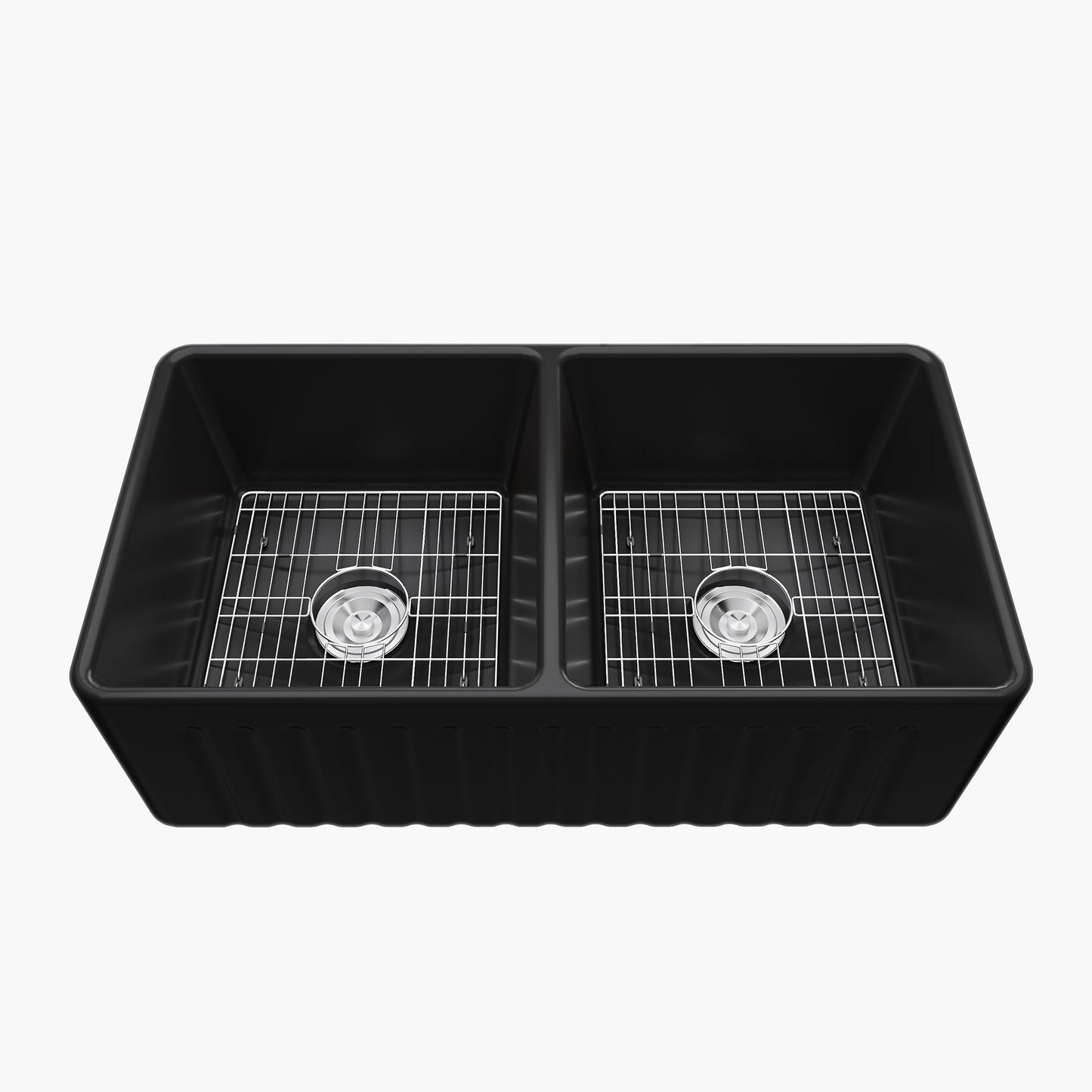 33 Inch Farm Kitchen Sink Double Basin Fireclay Model HR-DS3318B
