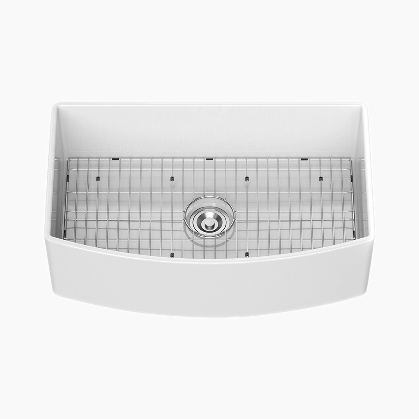White Kitchen Sink Ceramic Porcelain Fireclay Single Bowl Model HR-S3318R