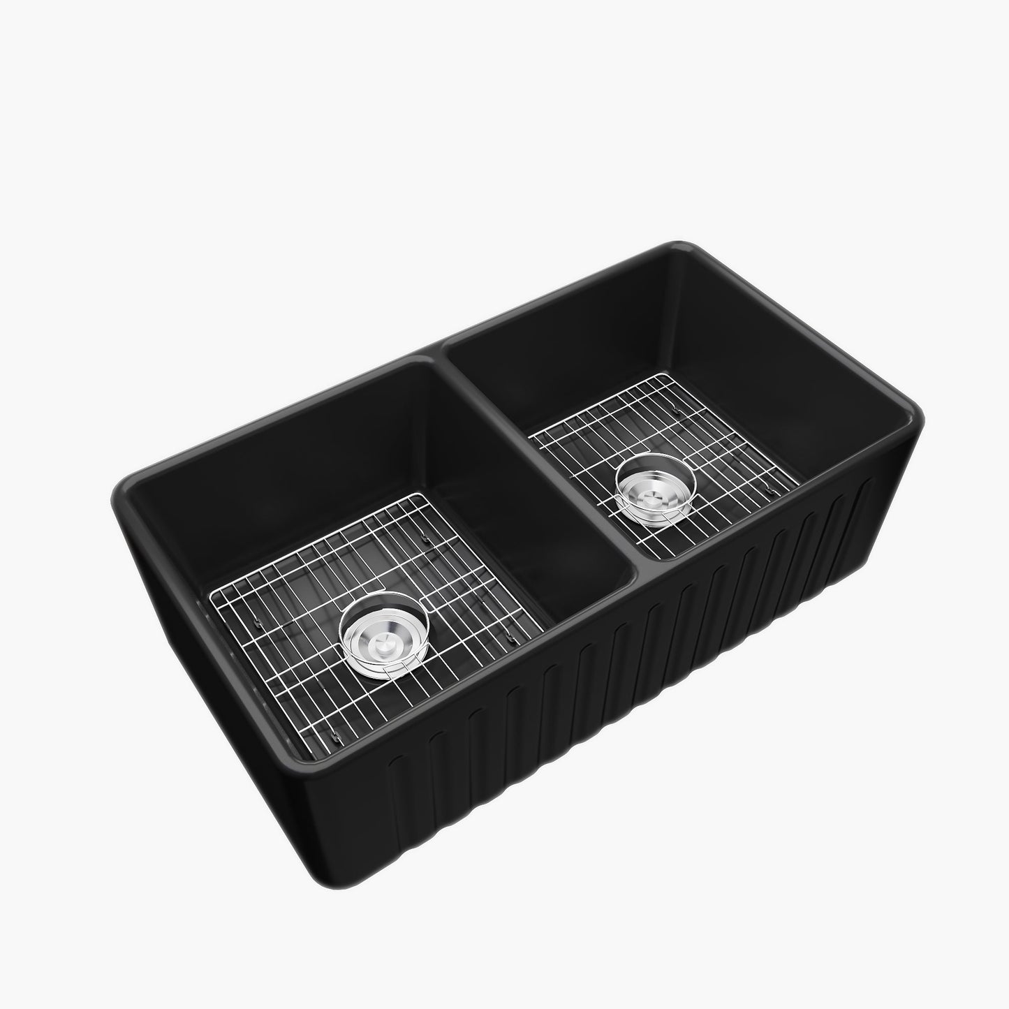 33 Inch Farm Kitchen Sink Double Basin Fireclay Model HR-DS3318B