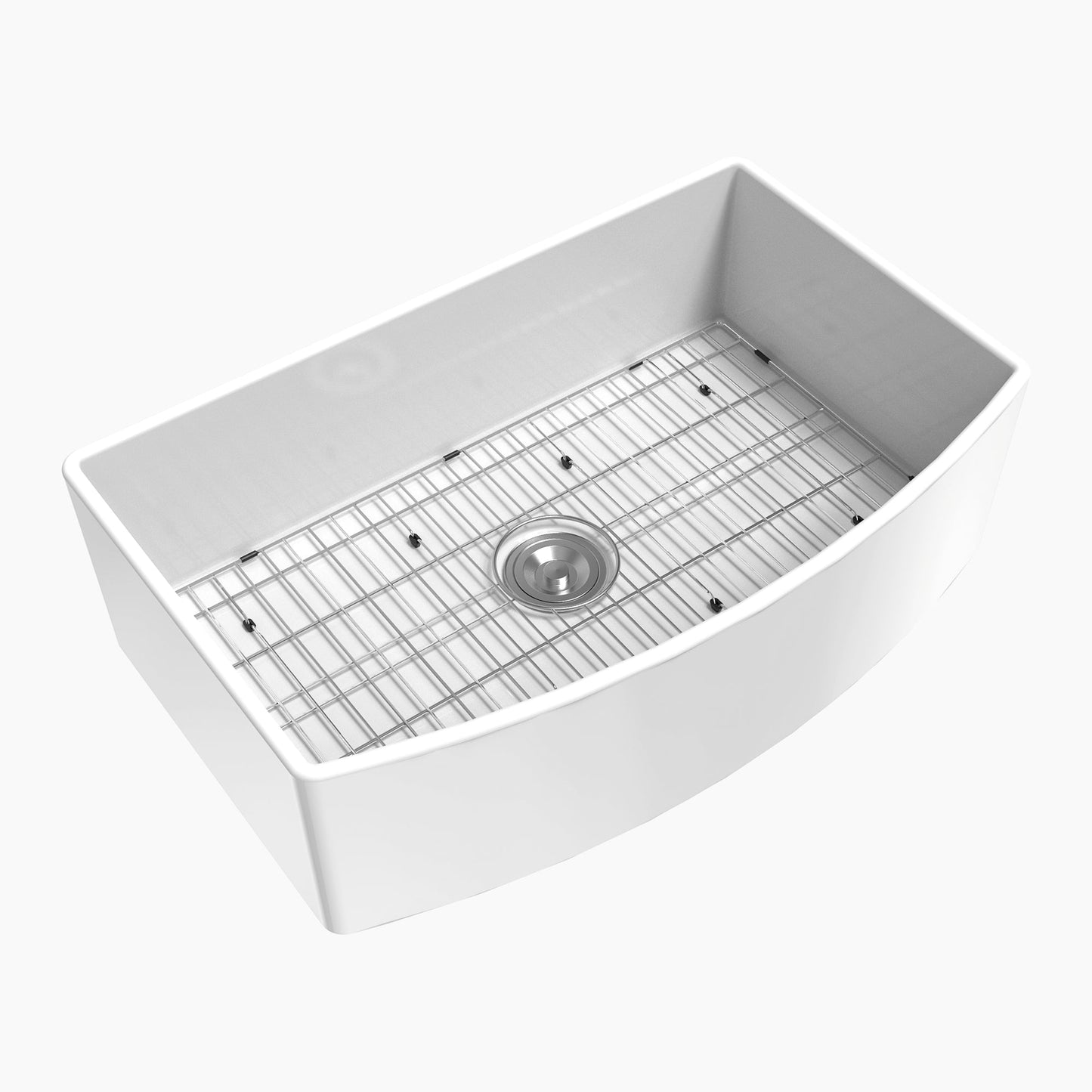 White Kitchen Sink Ceramic Porcelain Fireclay Single Bowl Model HR-S3318R