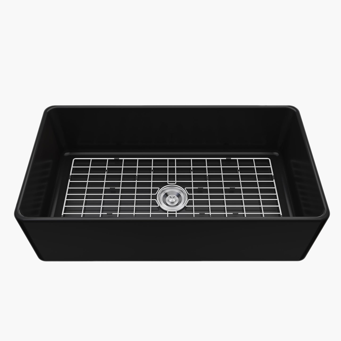 36 Inch Sink Black Kitchen Farm Sink With Basket Strainer Model HR-S3618B