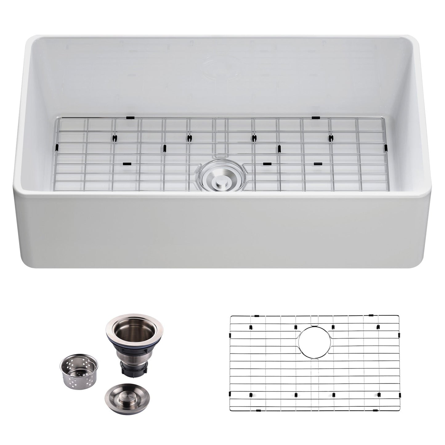 36 Farmhouse Apron Sink Undermount Fireclay Kitchen Sink Model HR-S3618W