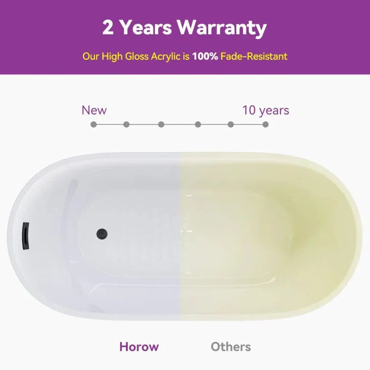 Freestanding Acrylic Bathtub 47 inch Soaking Tub Model TU47-MB-NS