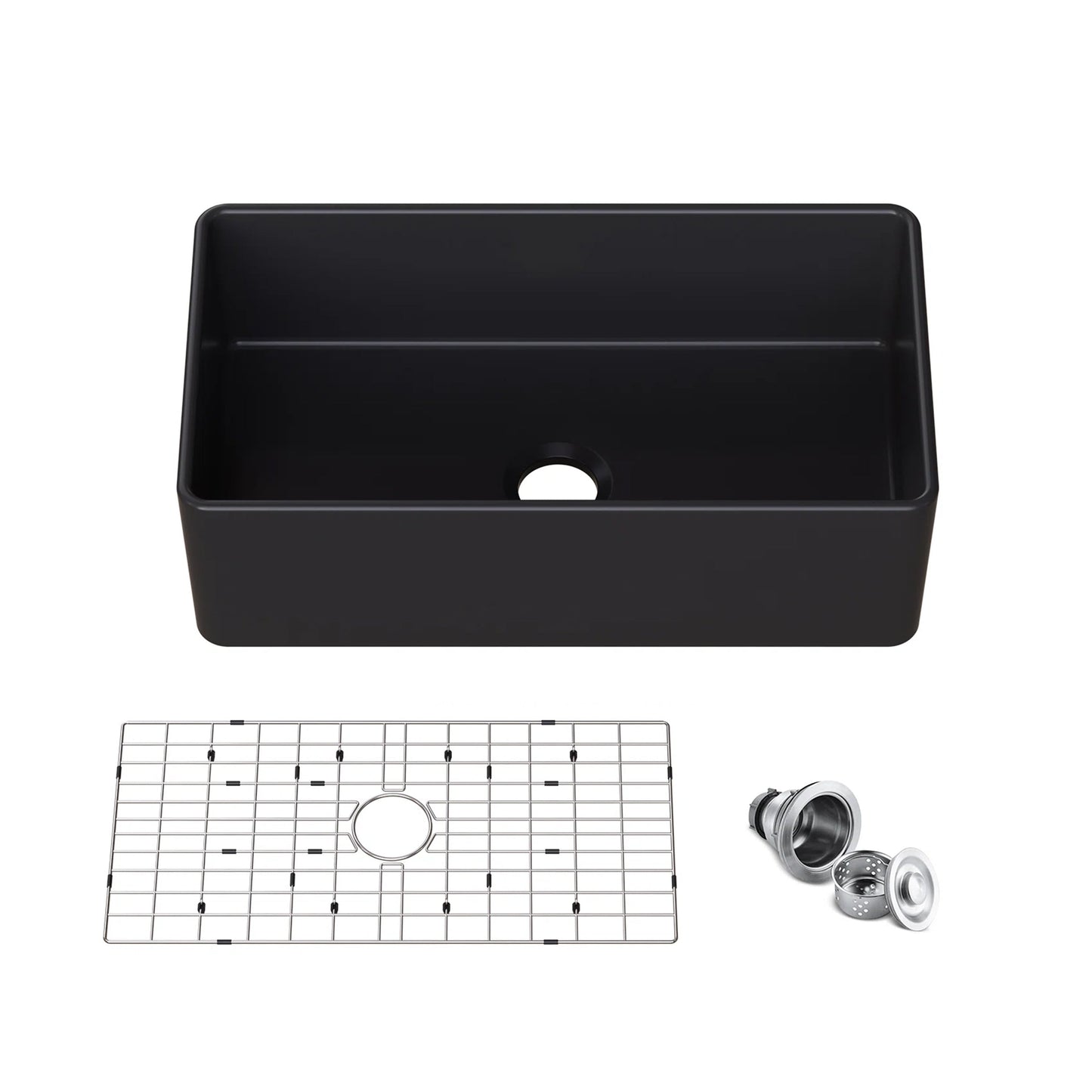 33 Inch Sink With Grid and Basket Strainer For Farm Kitchen Model HR-S3318B