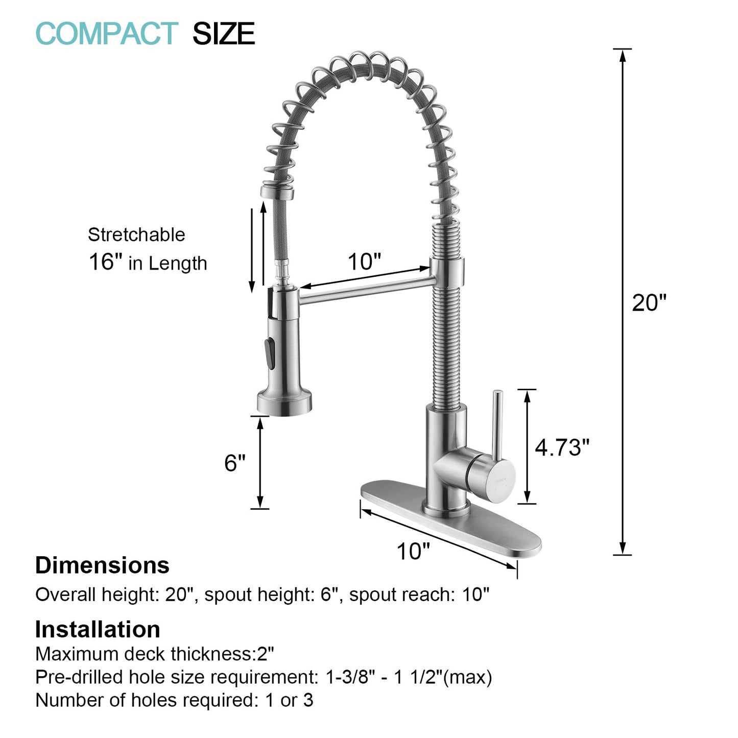 Best Kitchen Faucet With Pull Down Sprayer Model HR-KF0229B