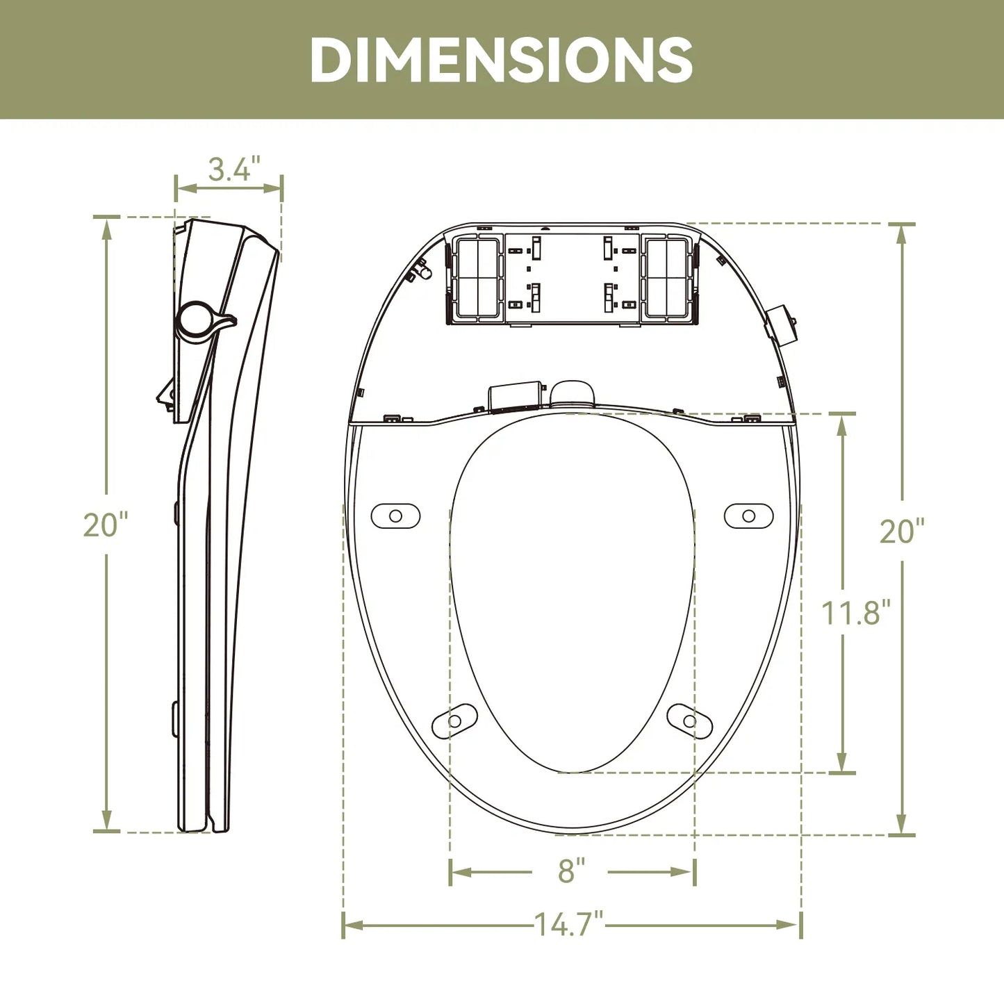 Best Non Electric Bidet Toilet Seat With Soft Close Model B0400