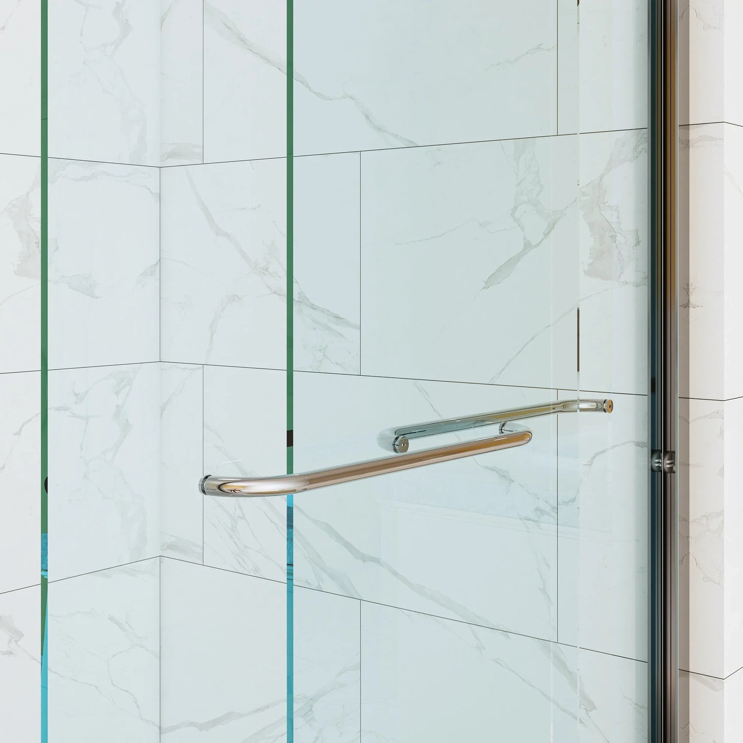 60 Inch Glass Shower Door Sliding Chrome Shower Door Model BE6076-CH