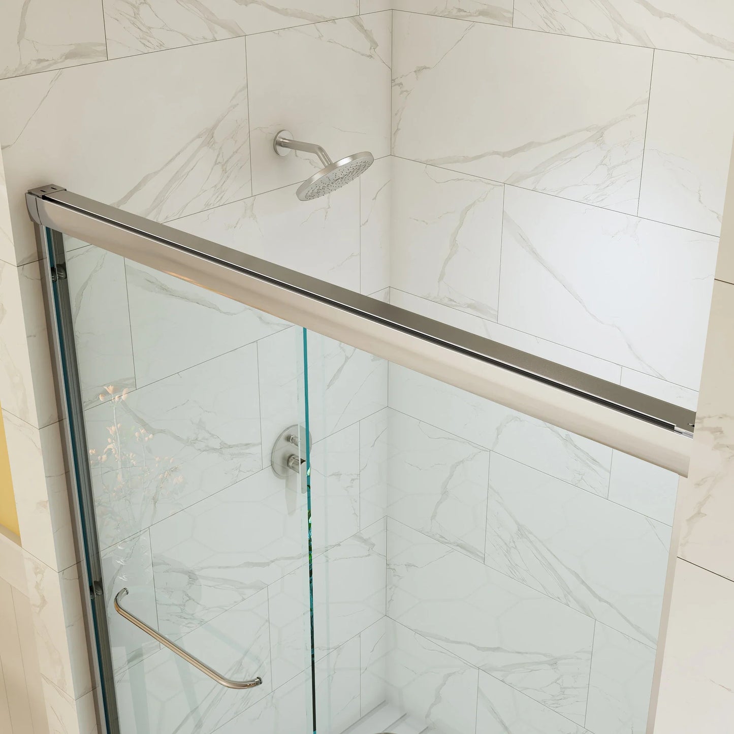60 Inch Glass Shower Door Sliding Chrome Shower Door Model BE6076-CH
