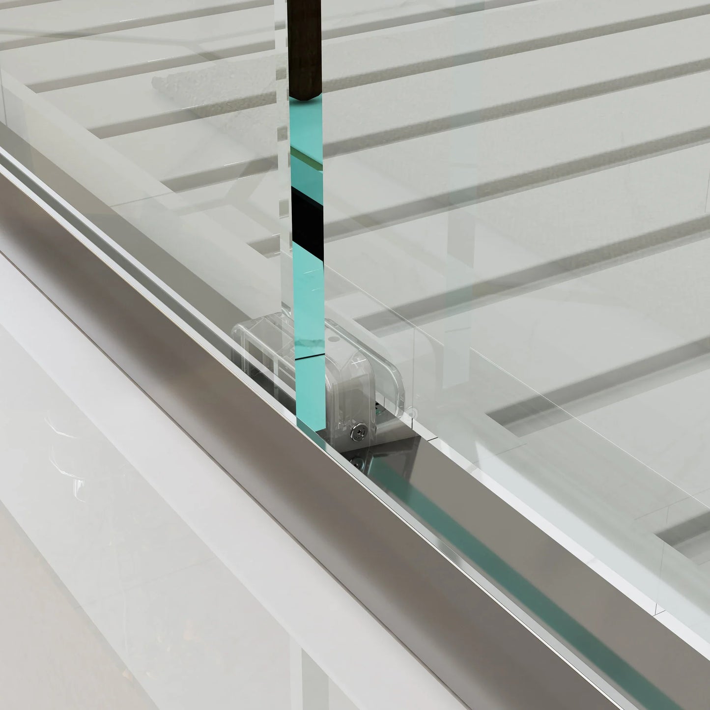 60 Inch Glass Shower Door Sliding Chrome Shower Door Model BE6076-CH