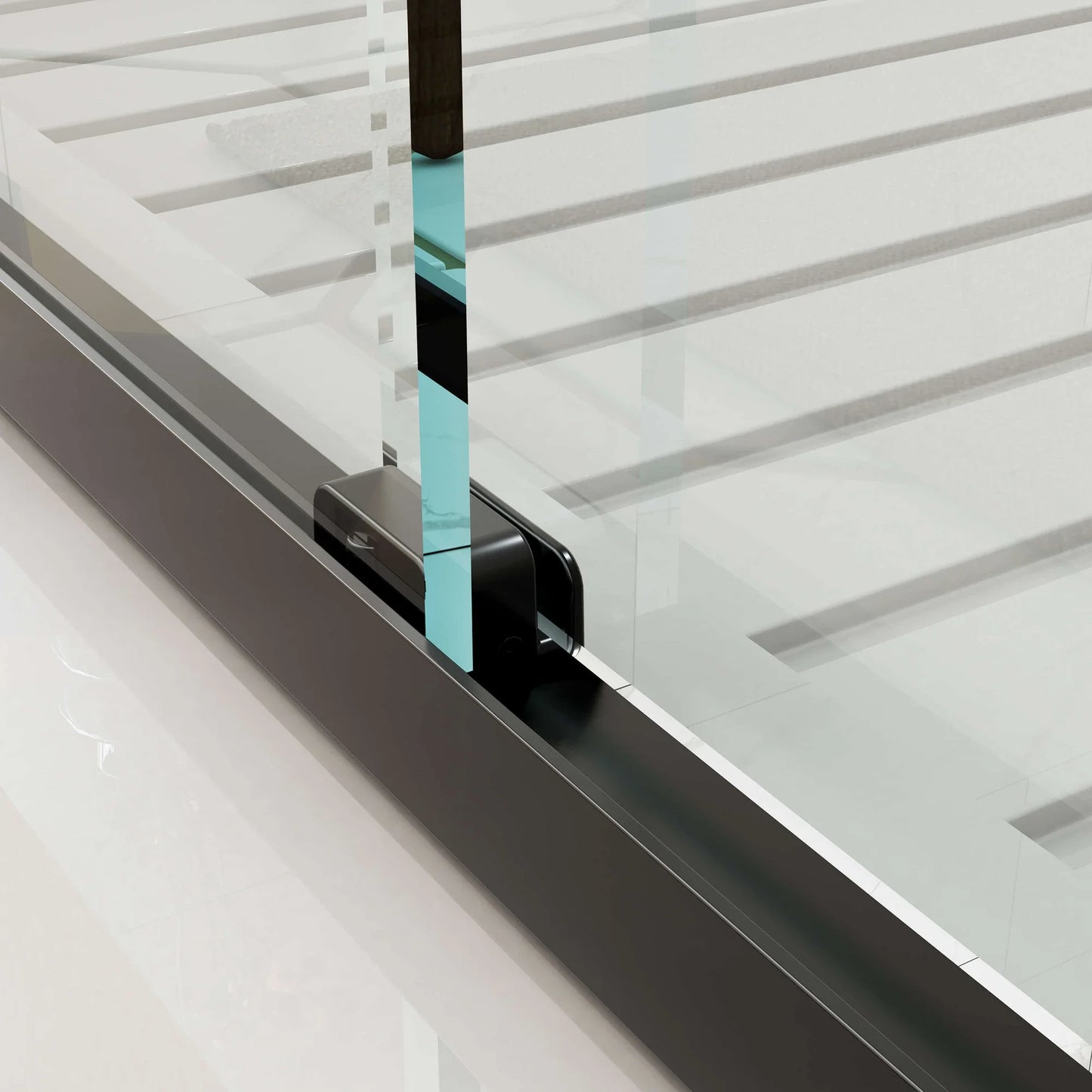 Frameless Sliding Shower Door 60 Inch Matte Black Shower Door Model BE6076-MB