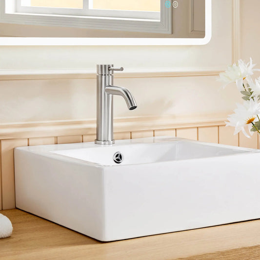 Stainless Steel Bathroom Faucet With Single Handle and One Hole Model BF0101BN