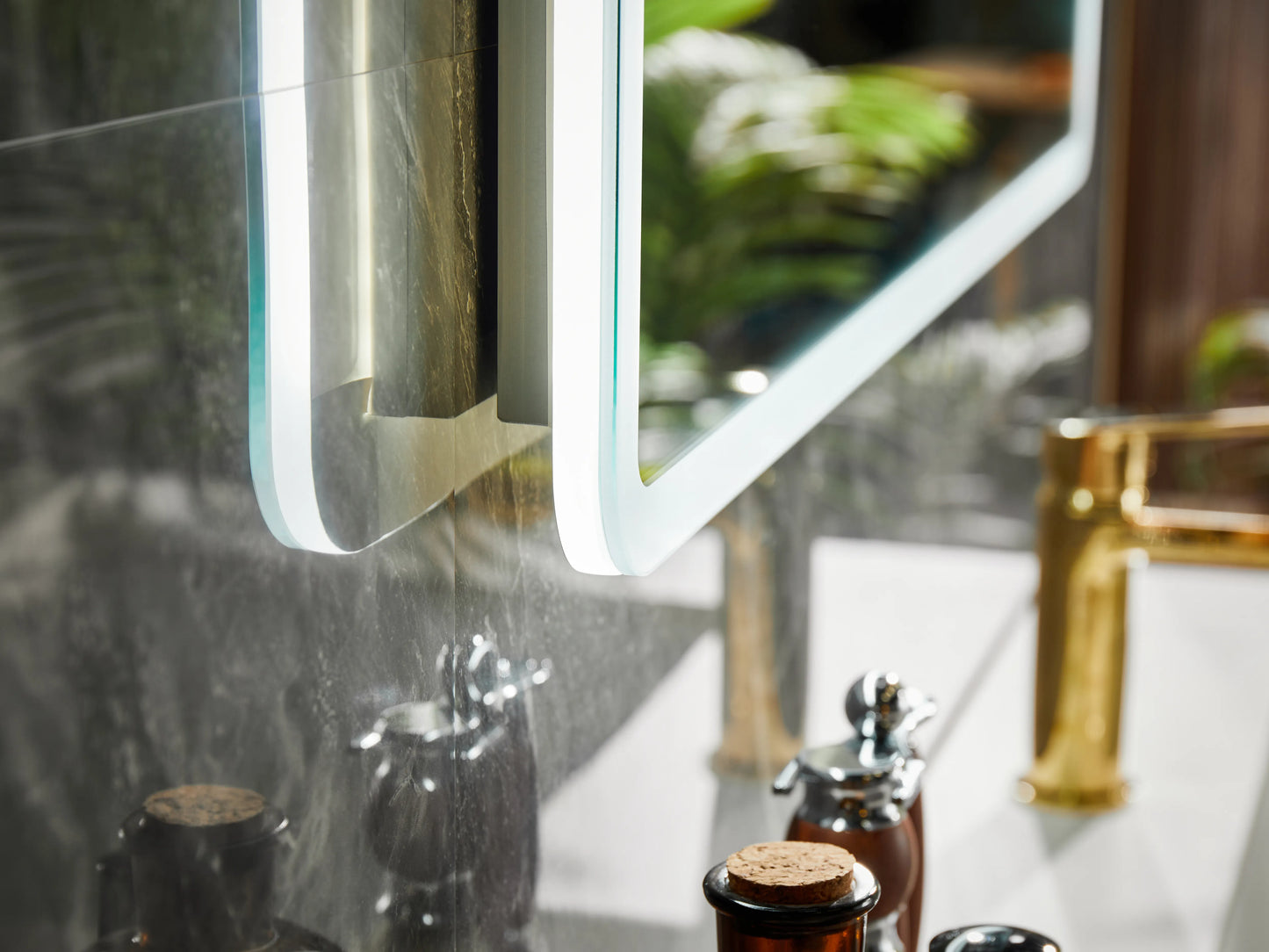 Rectangular Bathroom Mirror with Acrylic LED Strip Model AM5070S