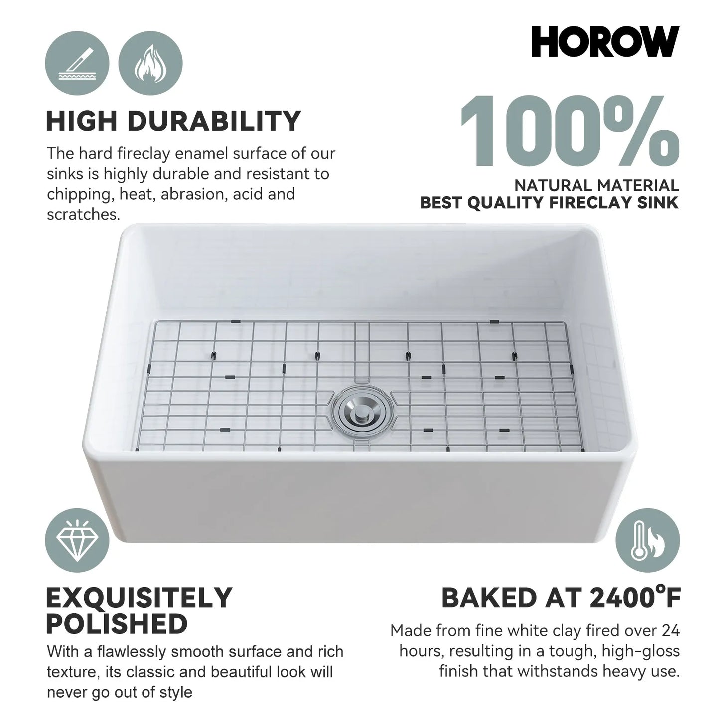 White Undermount Kitchen Sink 33 Inch Sink Model S3320W