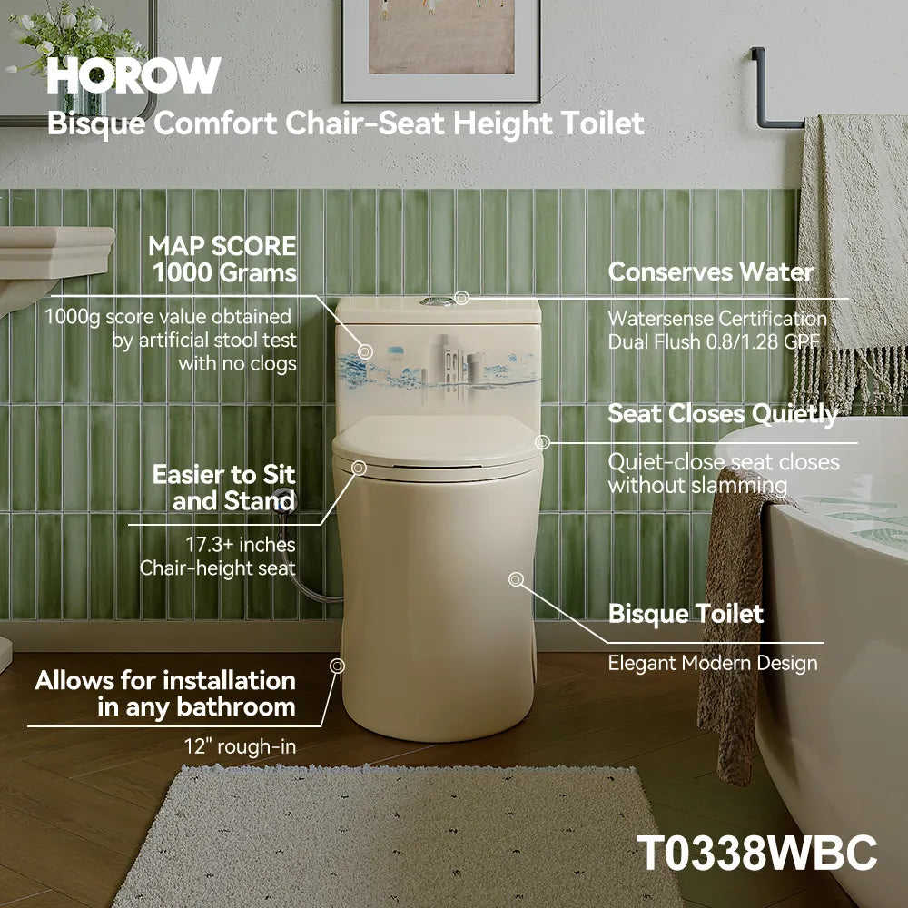 12 Inch Rough In Toilet With Biscuit Color Model T0338WBC