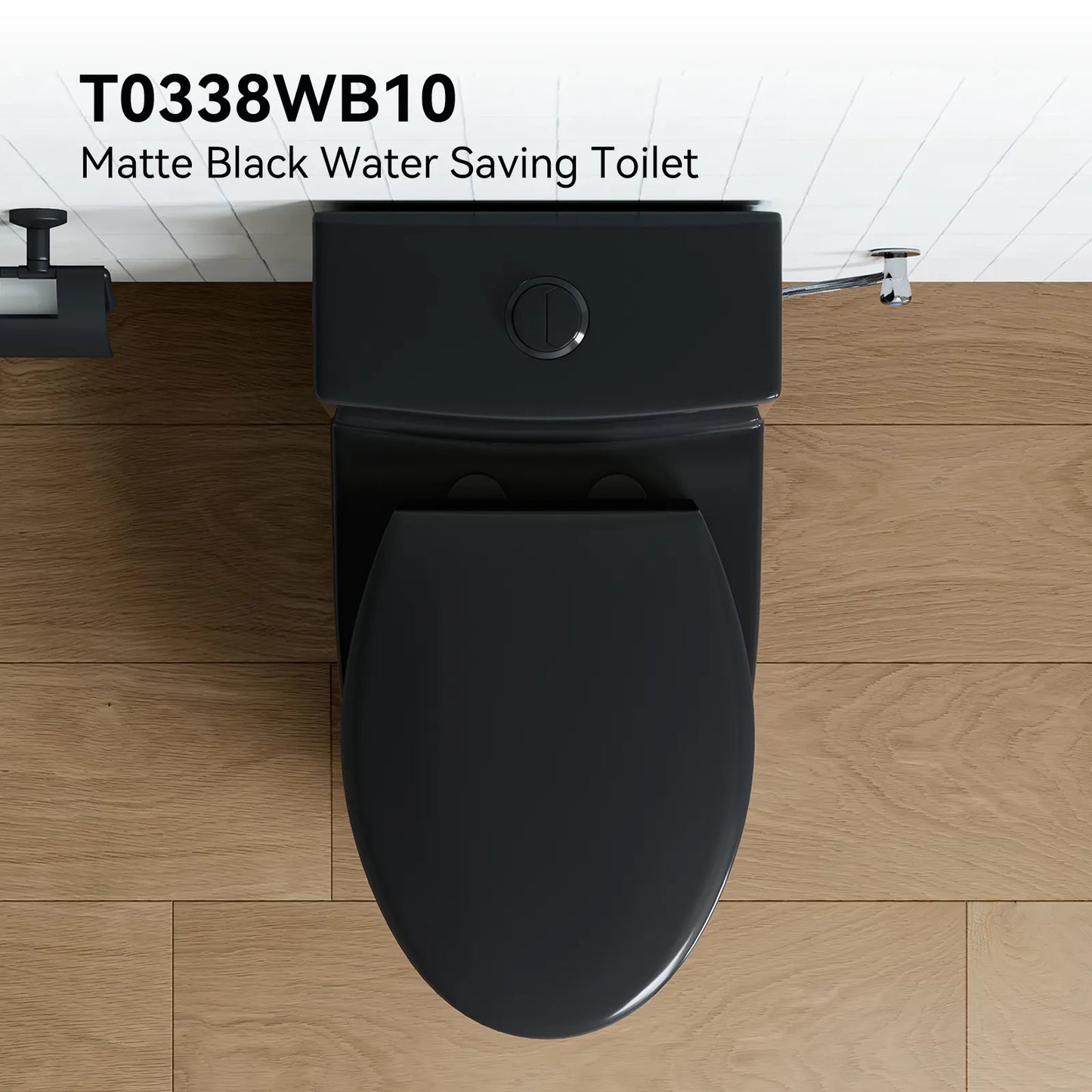 10 Inch Rough In Toilet Black One Piece Toilet Model T0338B-10