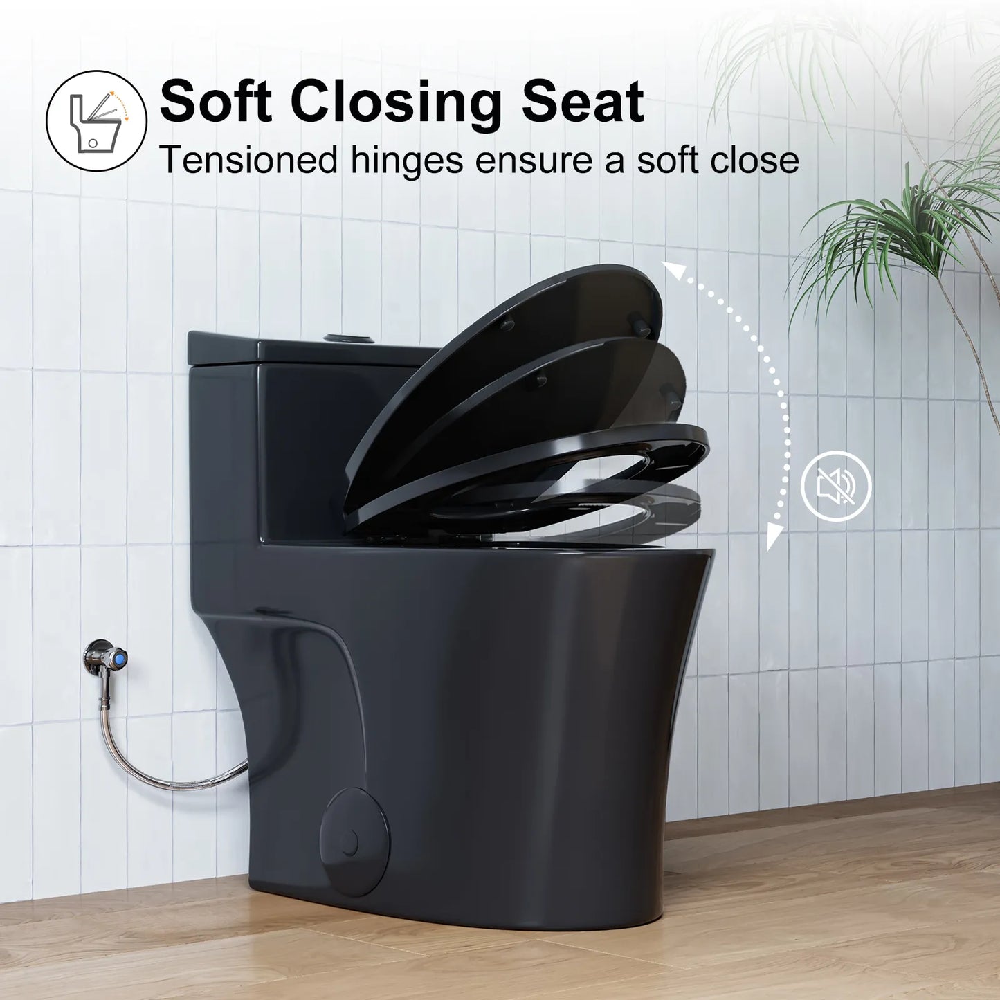 10 Inch Rough In Toilet Black One Piece Toilet Model T0338B-10