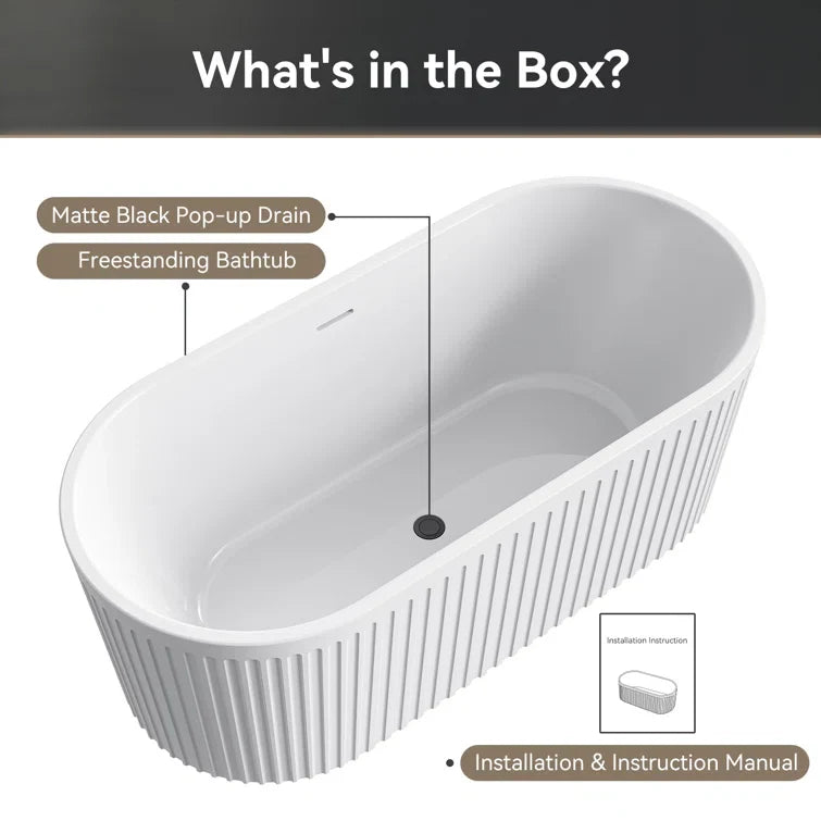 2 Person Bathtub 67 inch Freestanding Tub Model TU67-MB