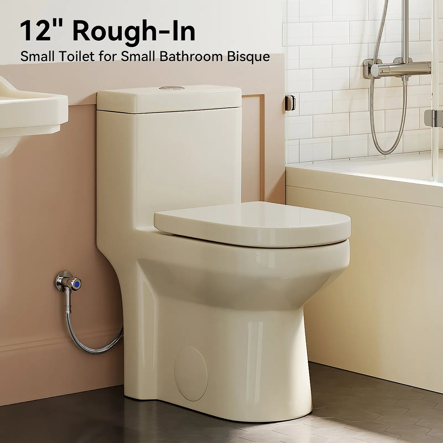 One Piece Toilet Biscuit Color Toilet With Dual Flush Model 8733BC
