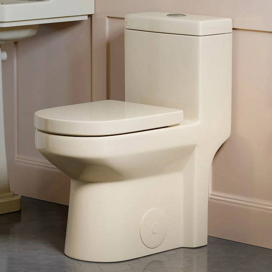 One Piece Toilet Biscuit Color Toilet With Dual Flush Model 8733BC