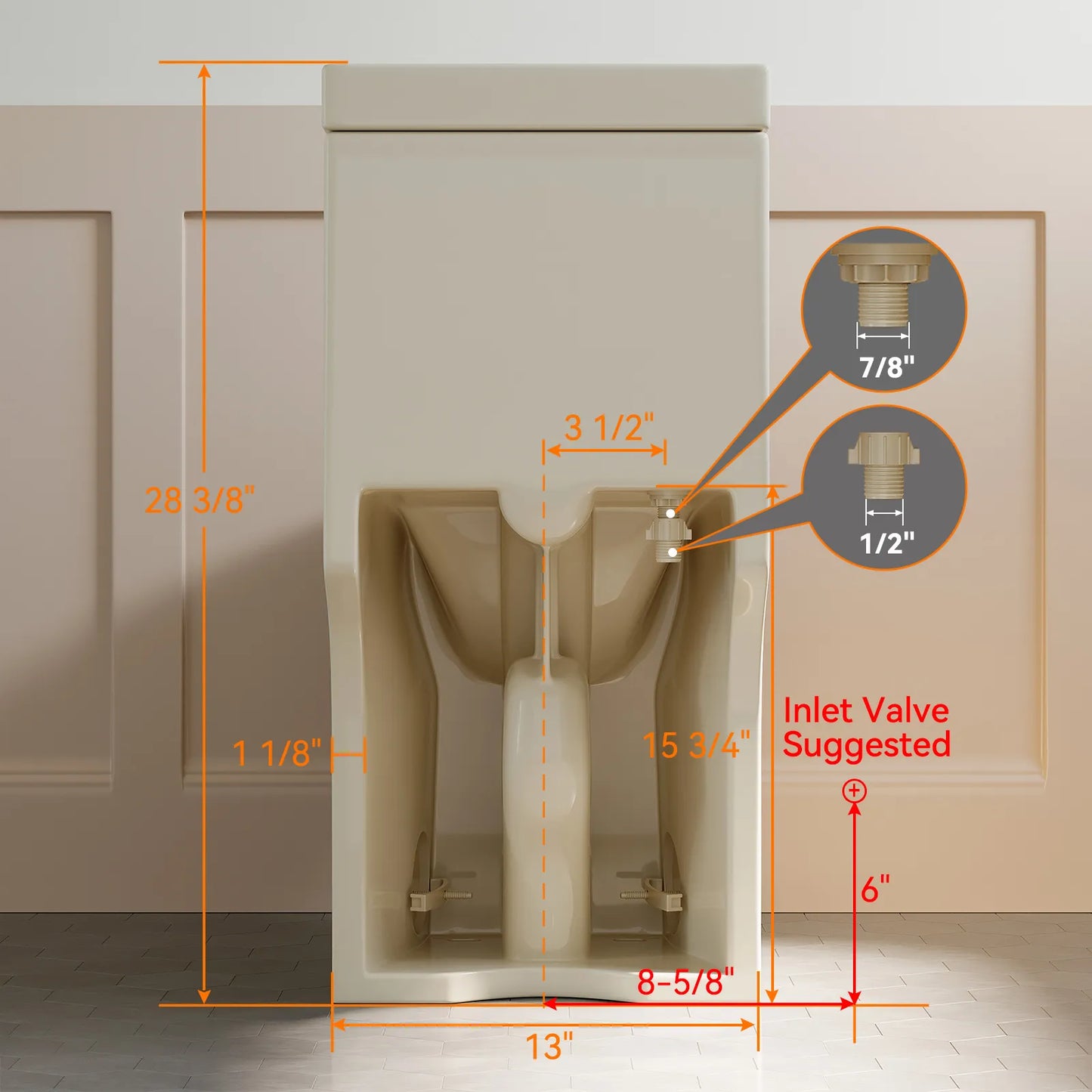 One Piece Toilet Biscuit Color Toilet With Dual Flush Model 8733BC