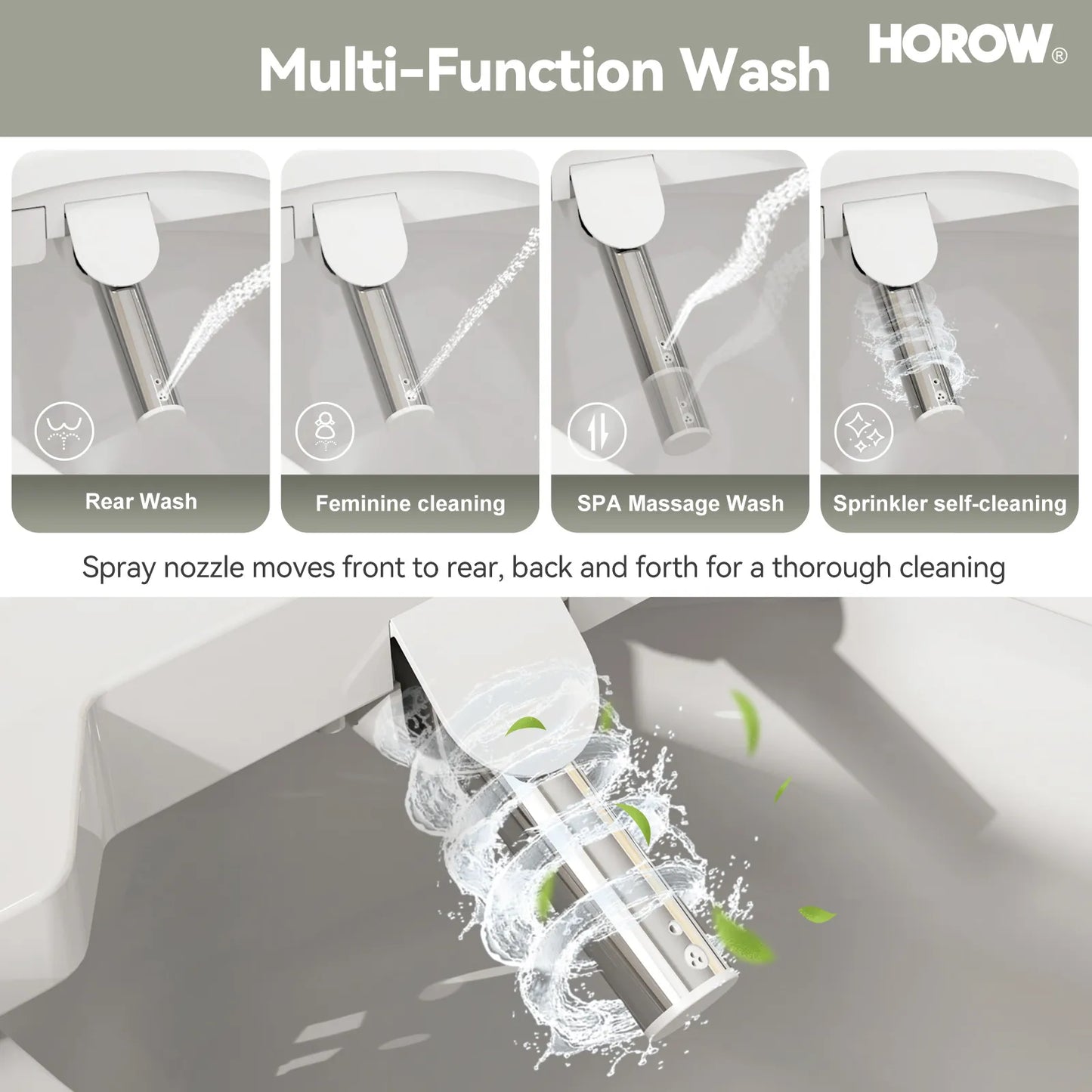 T0338W Elongated One Piece Toilet With Bidet Toilet Seat Model BT0338W