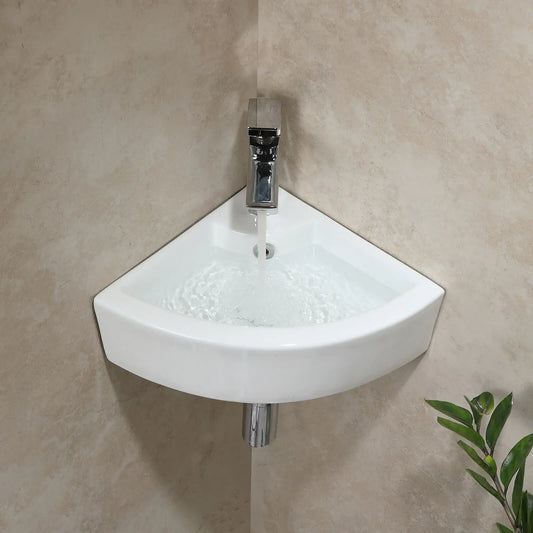 Wall Mounted Sink Bathroom Basin With Overflow Model HWTP-C3232W