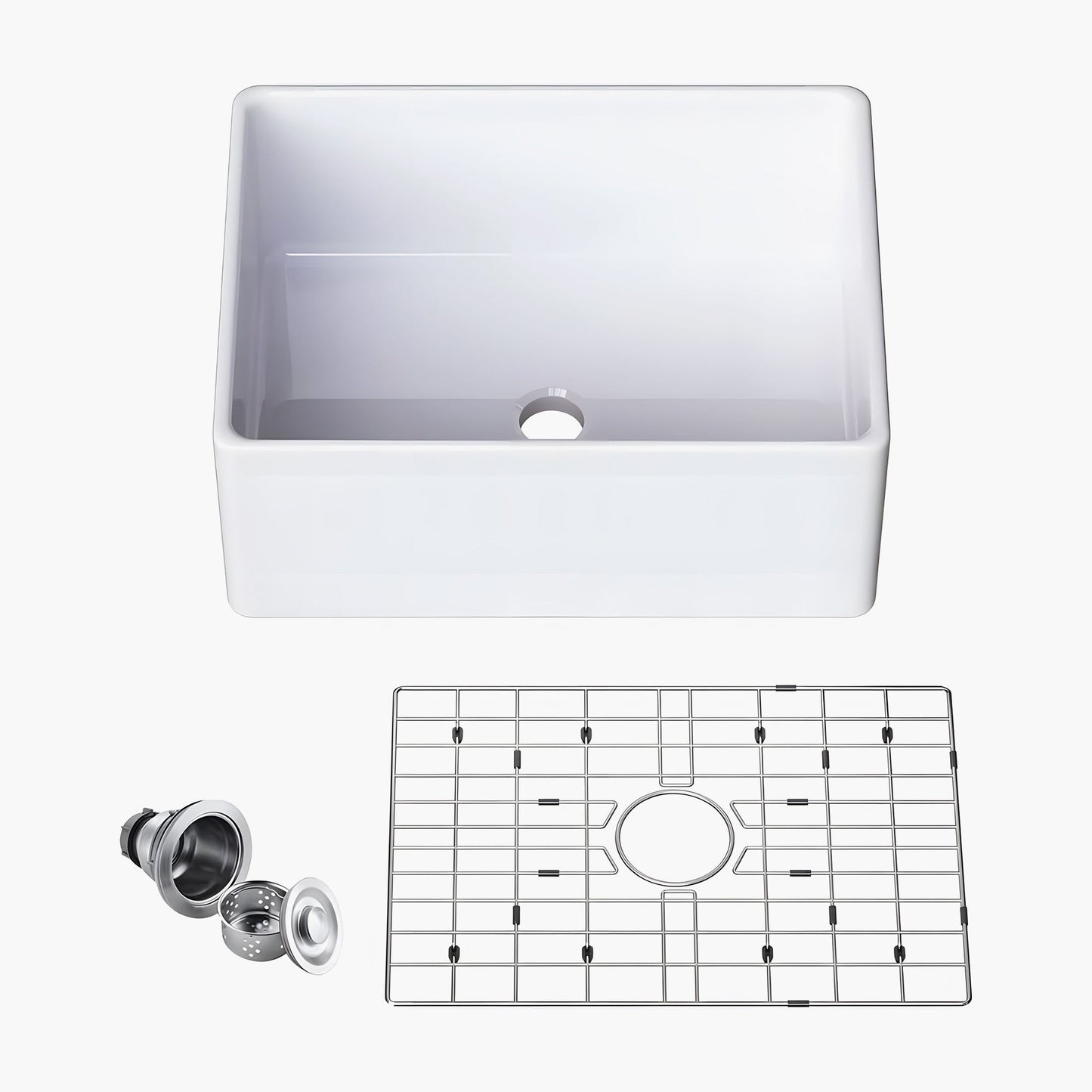 Fireclay Farmhouse Sink With Deep Single Bowl Model HR-S2418W