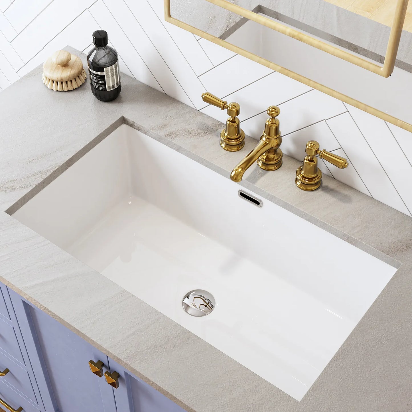 Rectangular Undermount Bathroom Sink 27 Inch Undermount Sink Model HWTP-S7040D