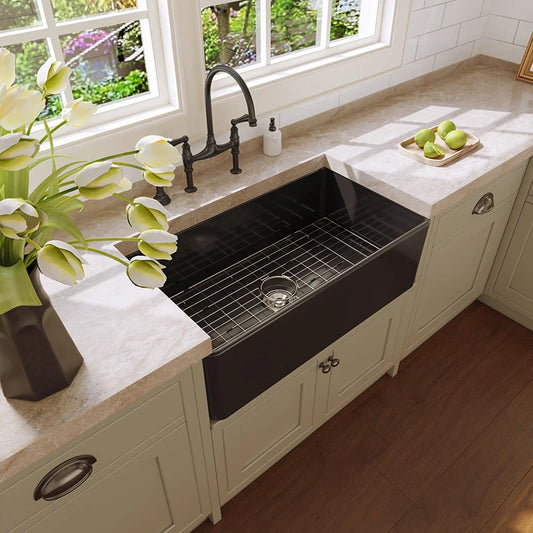 33 Inch Sink With Grid and Basket Strainer For Farm Kitchen Model HR-S3318B