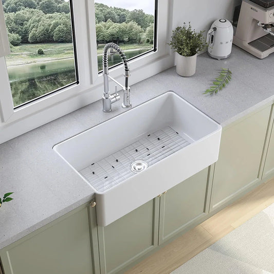 36 Farmhouse Apron Sink Undermount Fireclay Kitchen Sink Model HR-S3618W