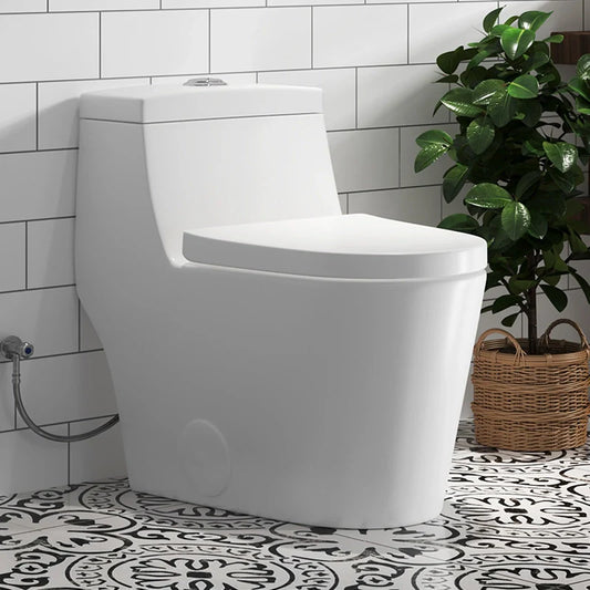 Compact Elongated Toilet One Piece Dual Flush 1.1 OR 1.6 GPF Toilet Model T0280W