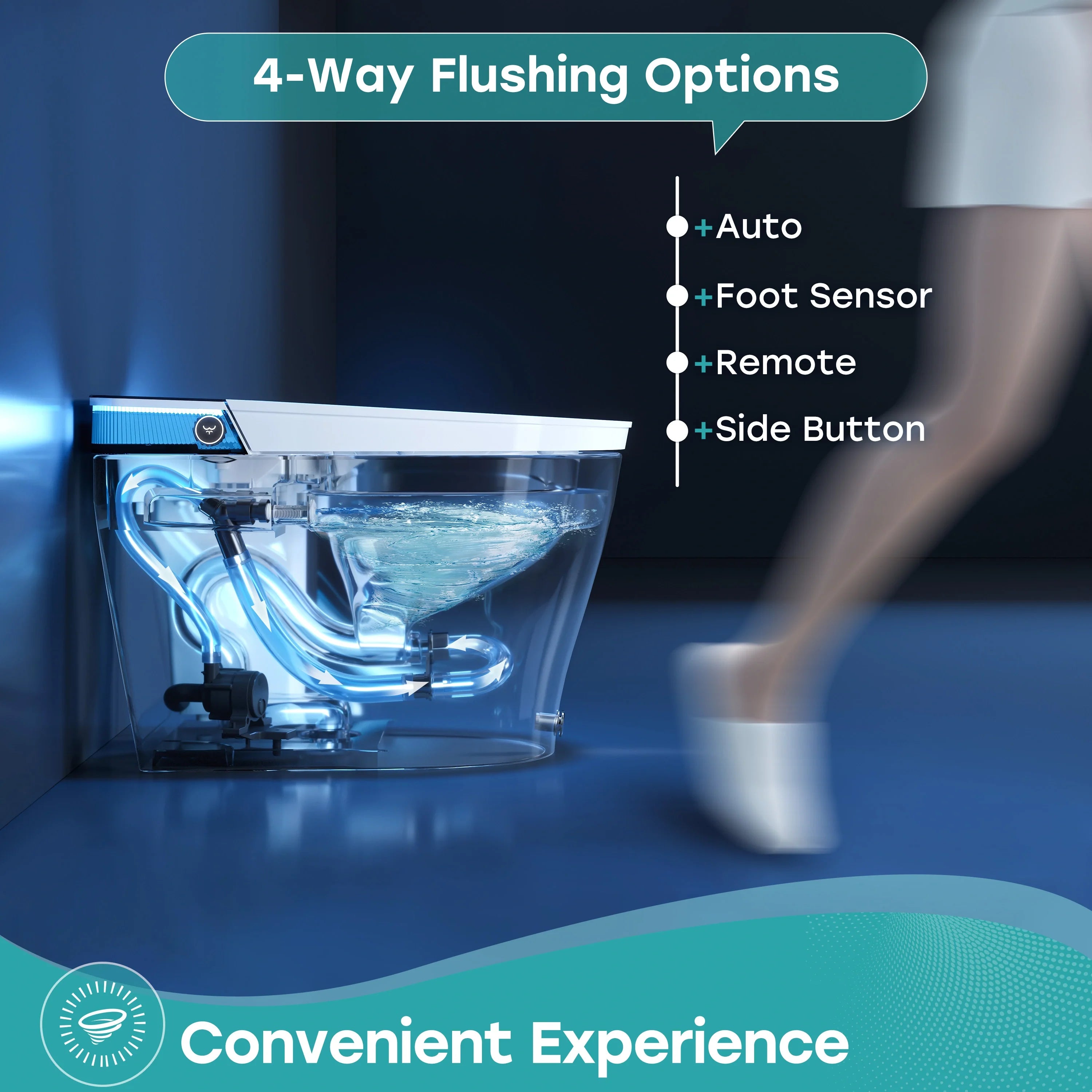 Bidet Combo Toilet with Mood Light for 12 Inch Rough In Model T38
