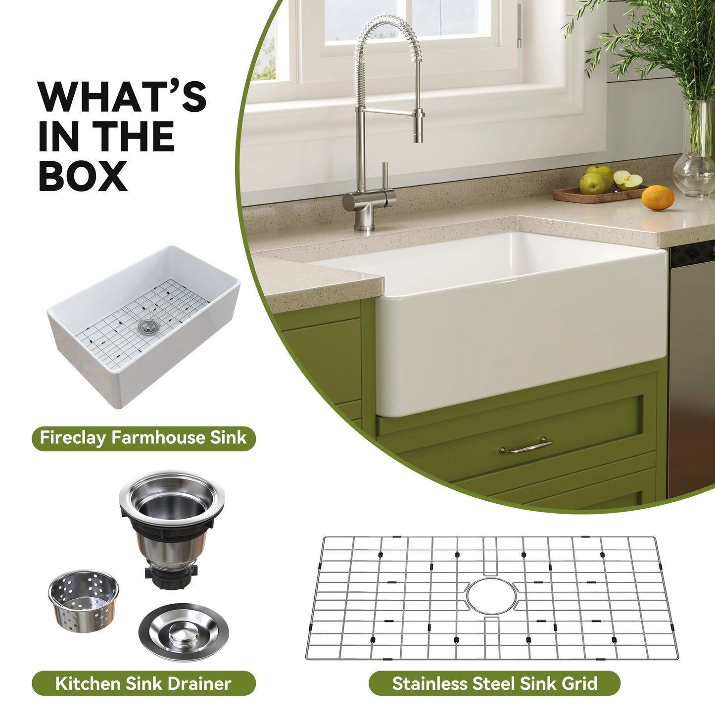 36 Inch Kitchen Sink White Undermount Sink Model S3620W